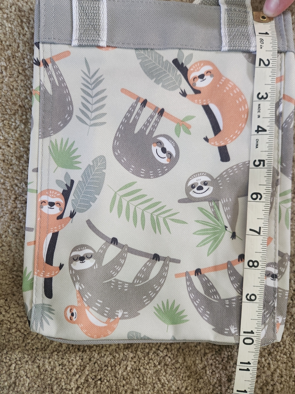 Thirty-One Sloth Print Small Essential Storage Tote - Picture 2 of 3